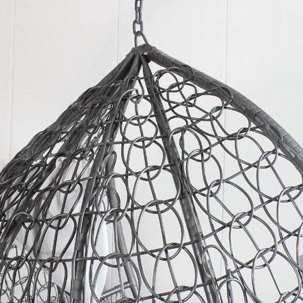 Egg Chair Hanging-  Grey Basket & Grey Cushion