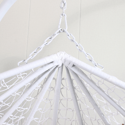 Hanging Egg Chair Double -  White Basket & Grey Cushion