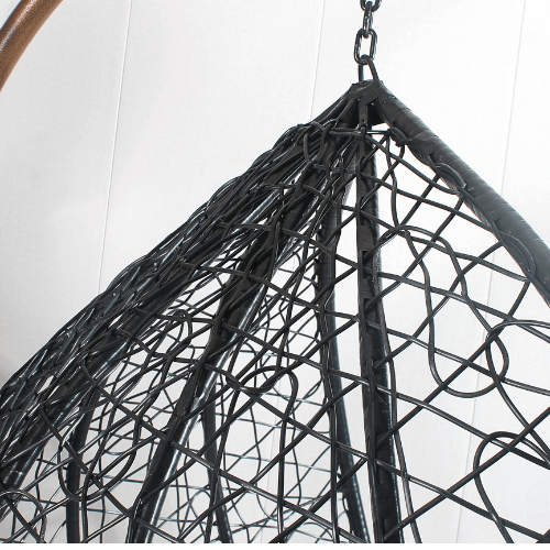 Single Egg Chair - Black Basket & Black Cushion