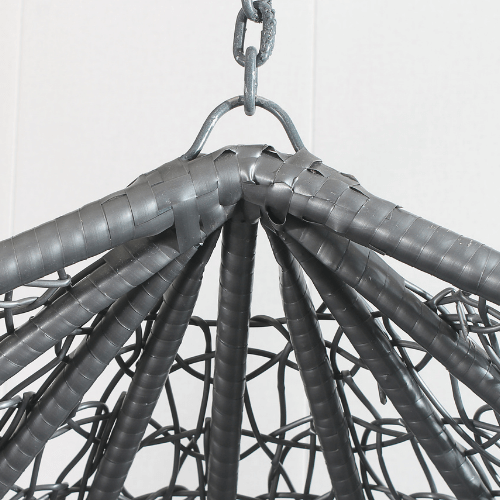 Single Hanging Egg Chair - Grey Basket & Grey Cushion