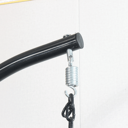 Hanging Egg Chair Double -  Black Basket & Red Cushion