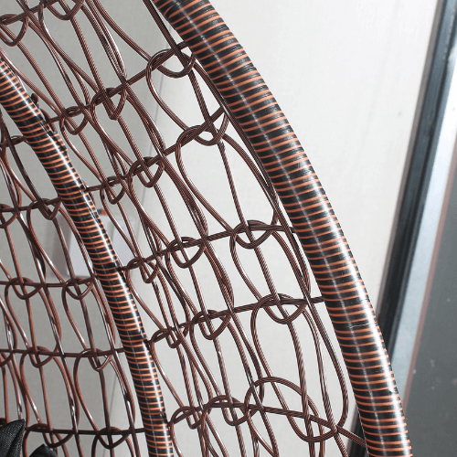 Egg Chair Hanging-  Brown Basket & Black Cushion