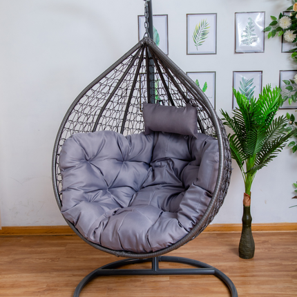 Hanging Egg Chair - Grey Basket & Grey Cushion