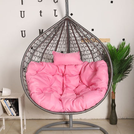 Hanging Egg Chair - Grey Basket & Pink Cushion