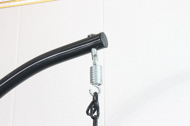 Egg Chair Hanging-  Black Basket & Red Cushion