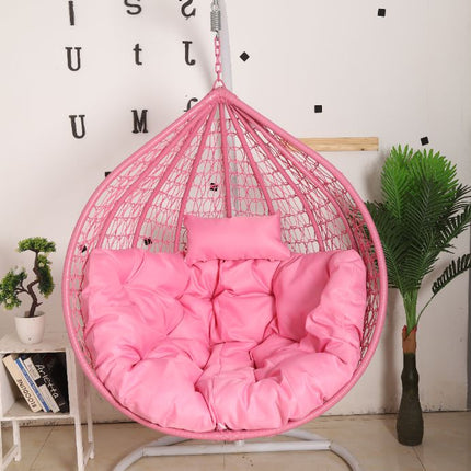 Hanging Egg Chair - Pink Basket & Pink Cushion
