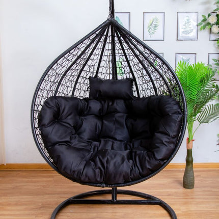Single Egg Chair - Black Basket & Black Cushion