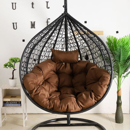 Egg Chair Single seat - Black Basket & Brown Cushion
