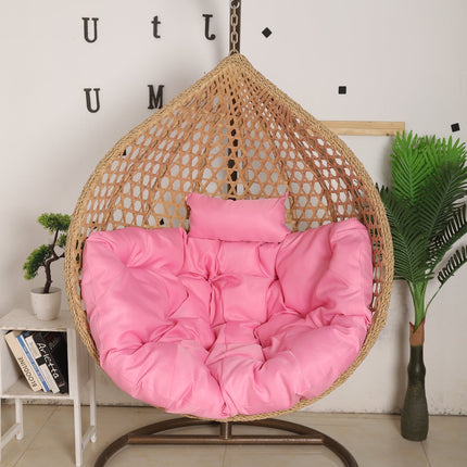 Hanging Egg Chair Luxora Model - Beige Basket & Pink Cushion