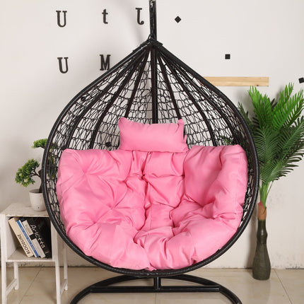 Hanging Egg Chair - Black Basket & Pink Cushion