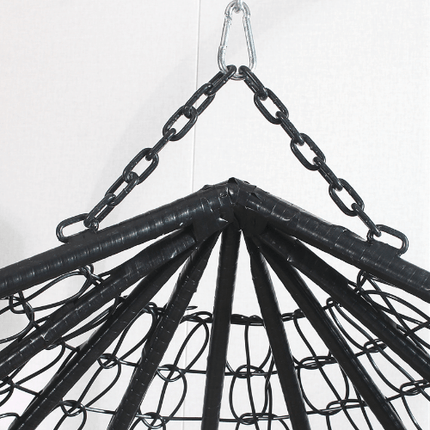 Hanging Egg Chair Double -  Black Basket & Red Cushion