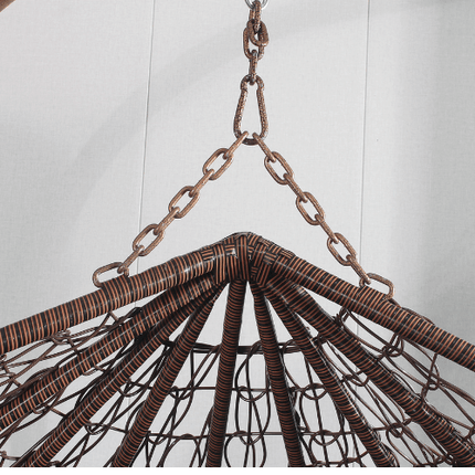 Hanging Egg Chair Double -  Brown Basket & Black Cushion