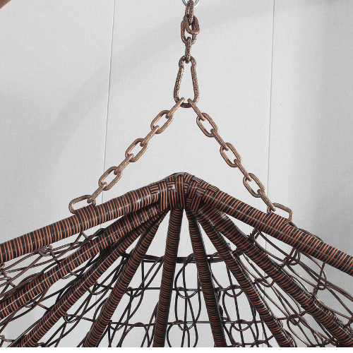 Hanging Egg Chair Double -  Brown Basket & Black Cushion