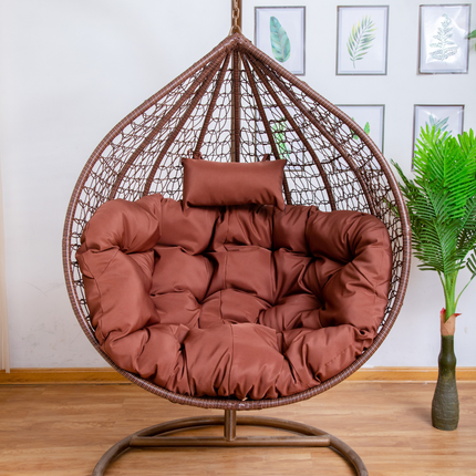 Hanging Egg Chair - Brown Basket & Brown Cushion