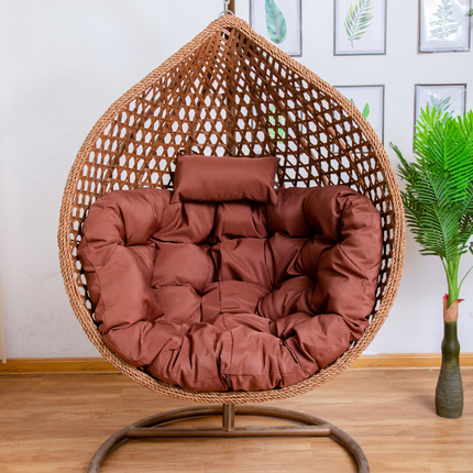 Hanging Egg Chair Luxora Model - Brown Basket & Brown Cushion
